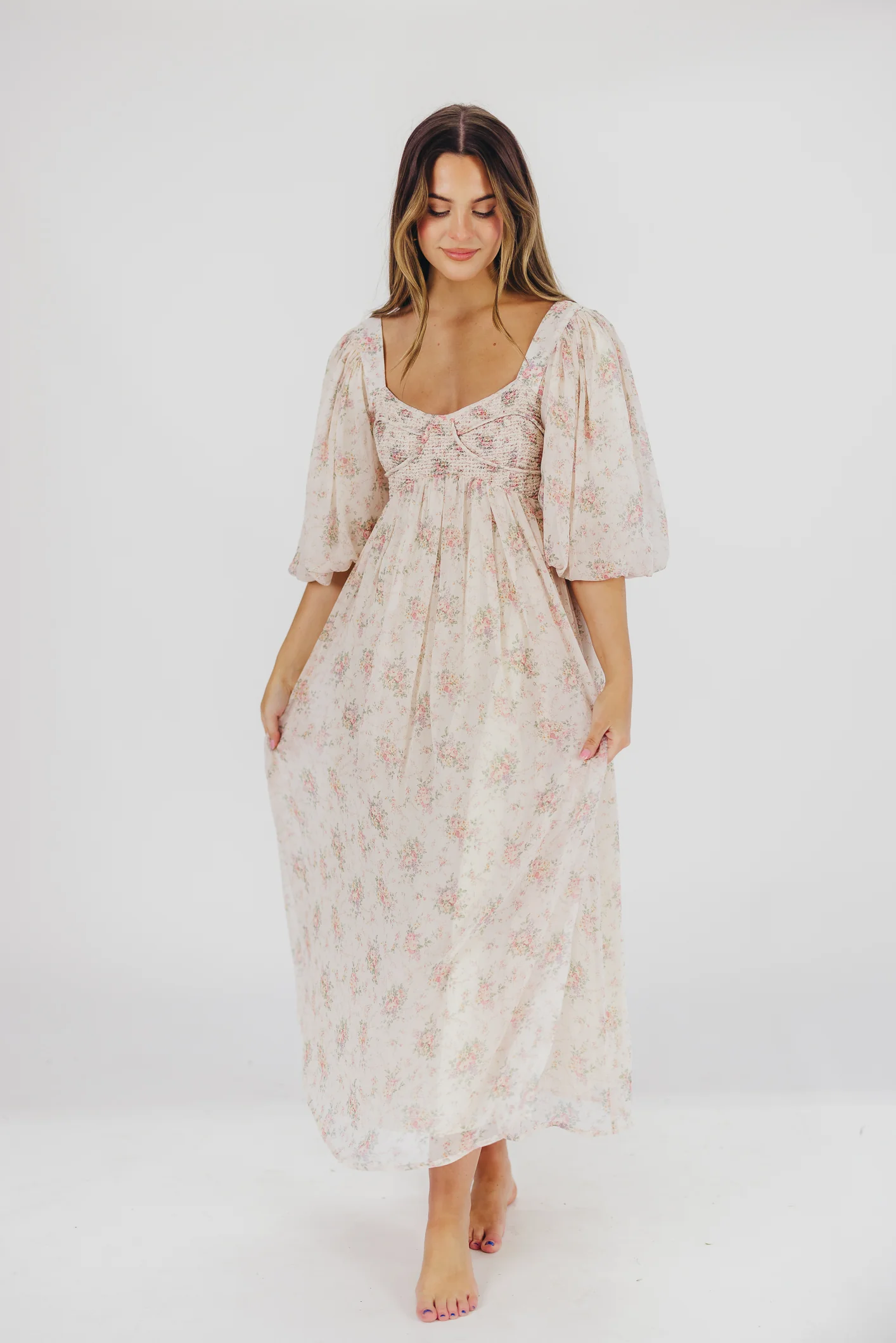 Harlow Maxi Dress in Petal Pink - Bump Friendly & Inclusive Sizing (S-3XL) - Iieemm