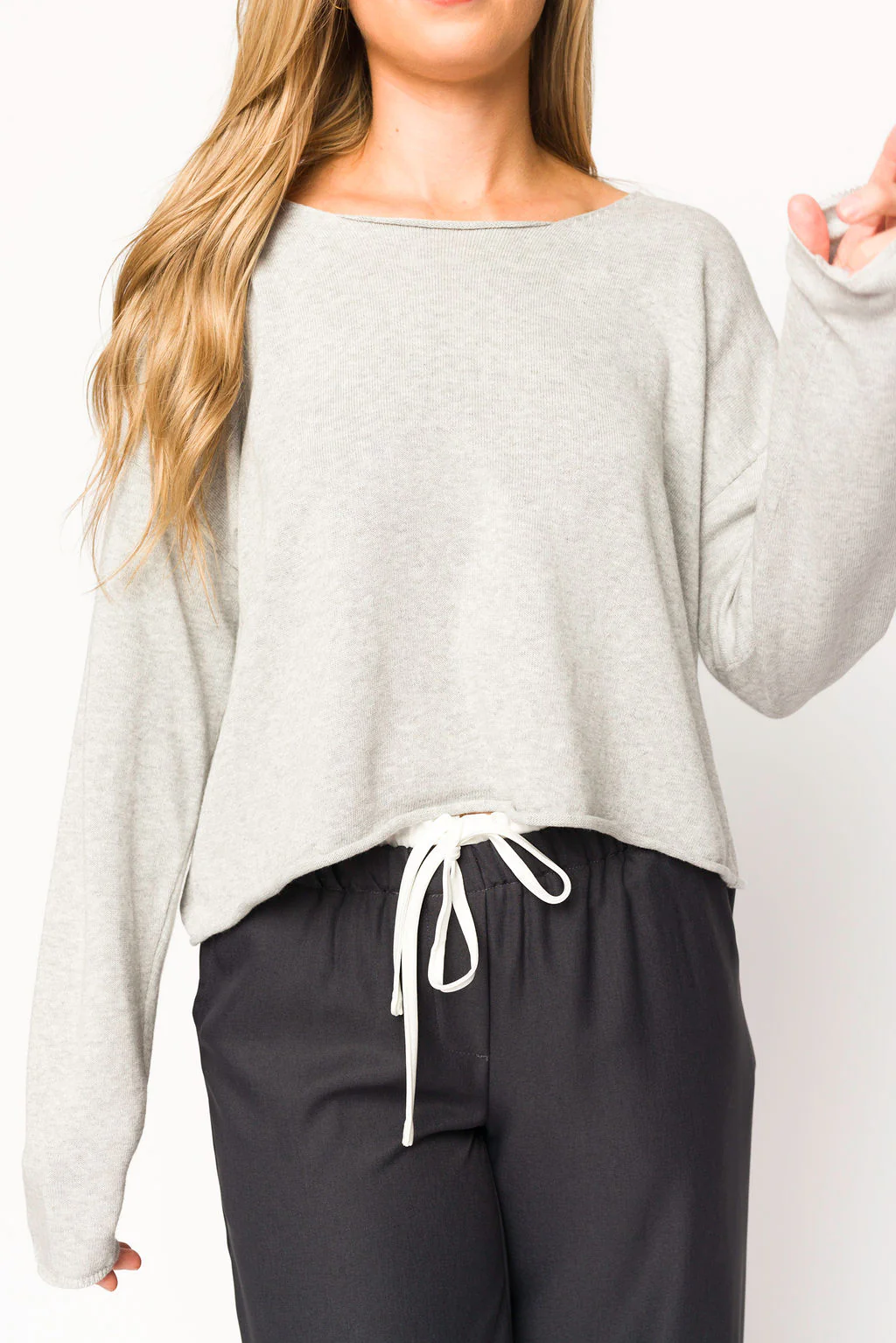 Kit Boatneck Sweater in Heather Grey - Iieemm