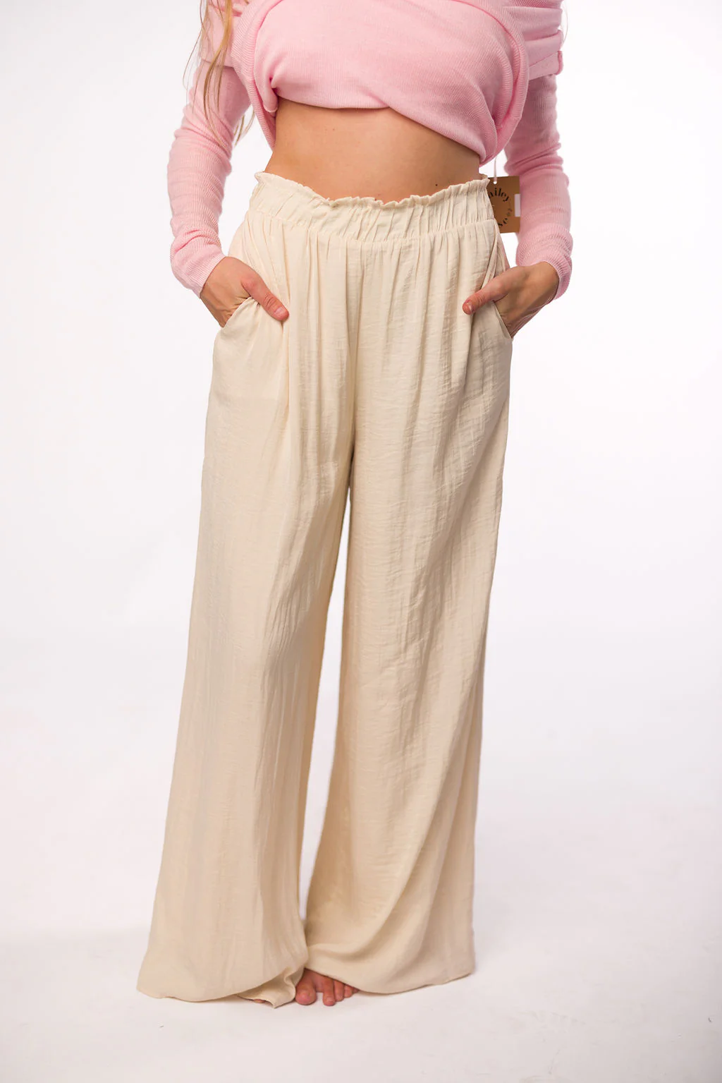 Zahara Wide Leg Pants in Ivory - Iieemm