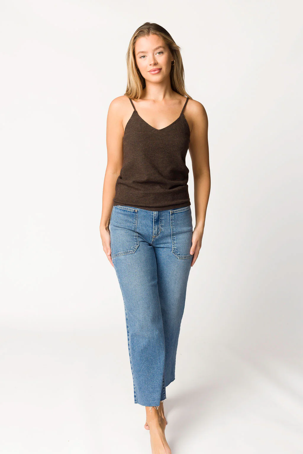 Lacy Sweater Cami in Dark Umber - Iieemm