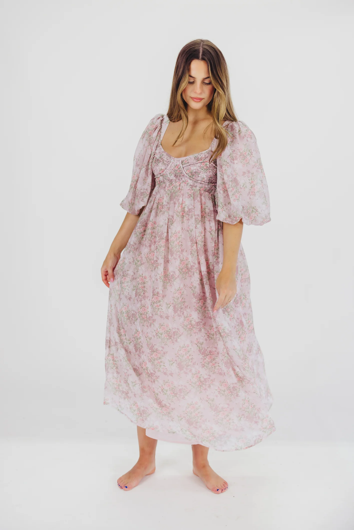 Harlow Maxi Dress in Mauve - Bump Friendly & Inclusive Sizing (S-3XL) - Iieemm