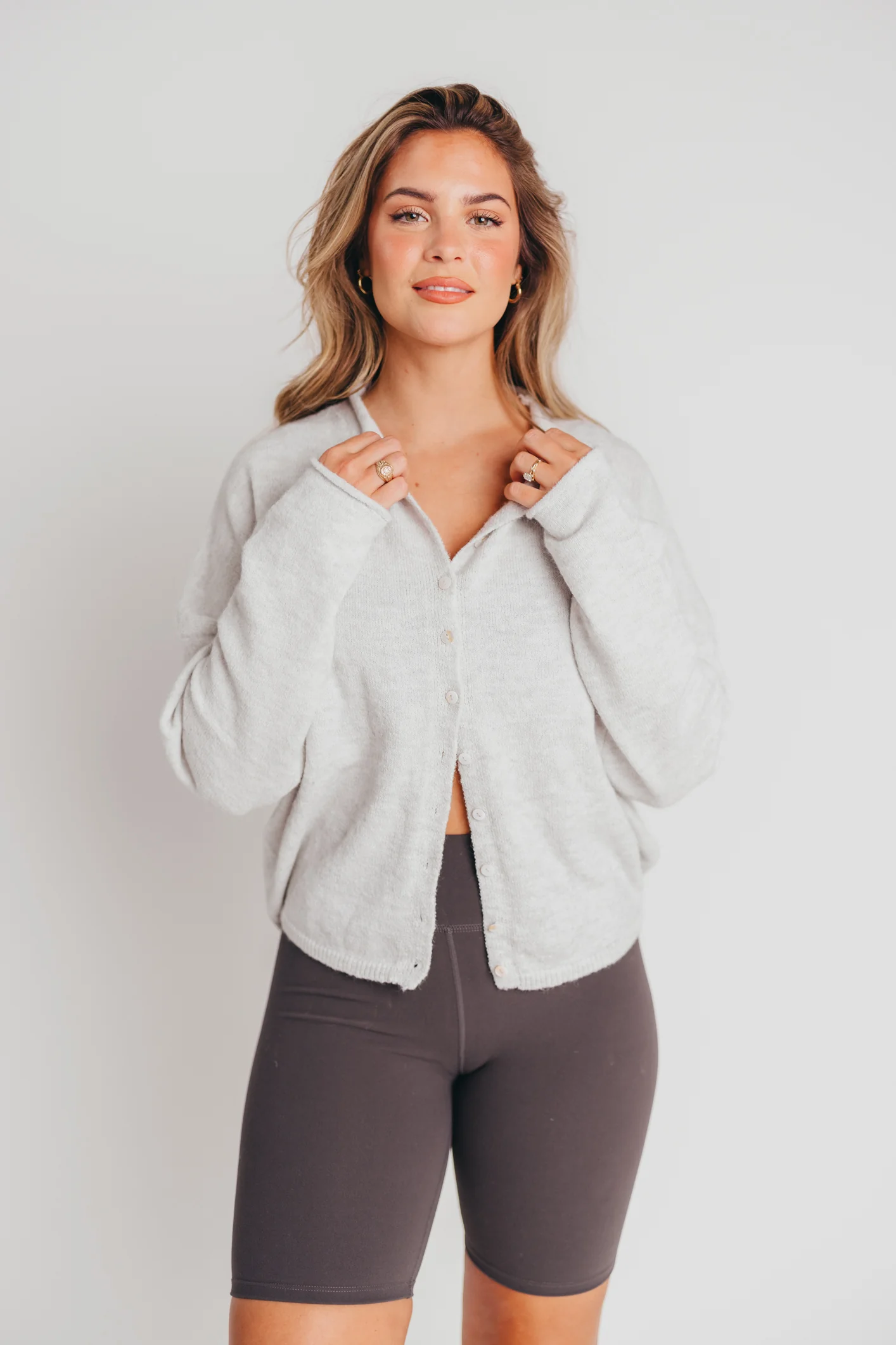 Piper Cardigan in Light Grey - Iieemm