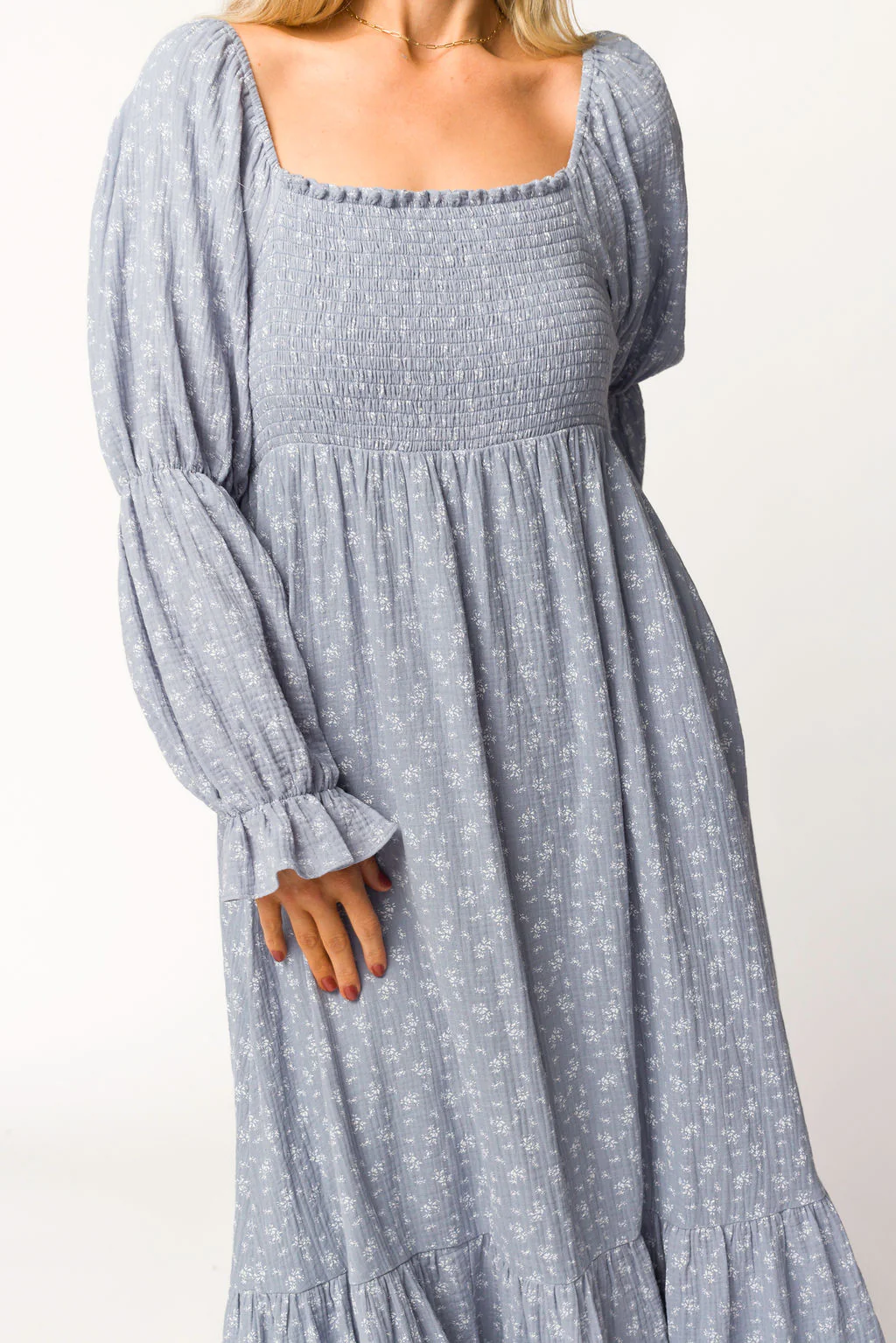 Emerson Gauze Maxi Dress in Indigo - Bump Friendly - Iieemm