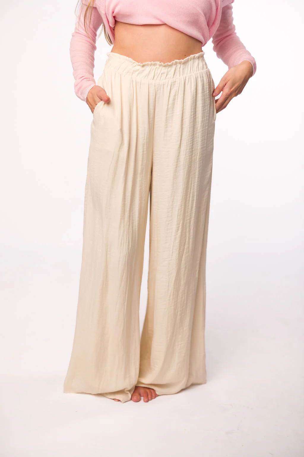 Zahara Wide Leg Pants in Ivory - Iieemm