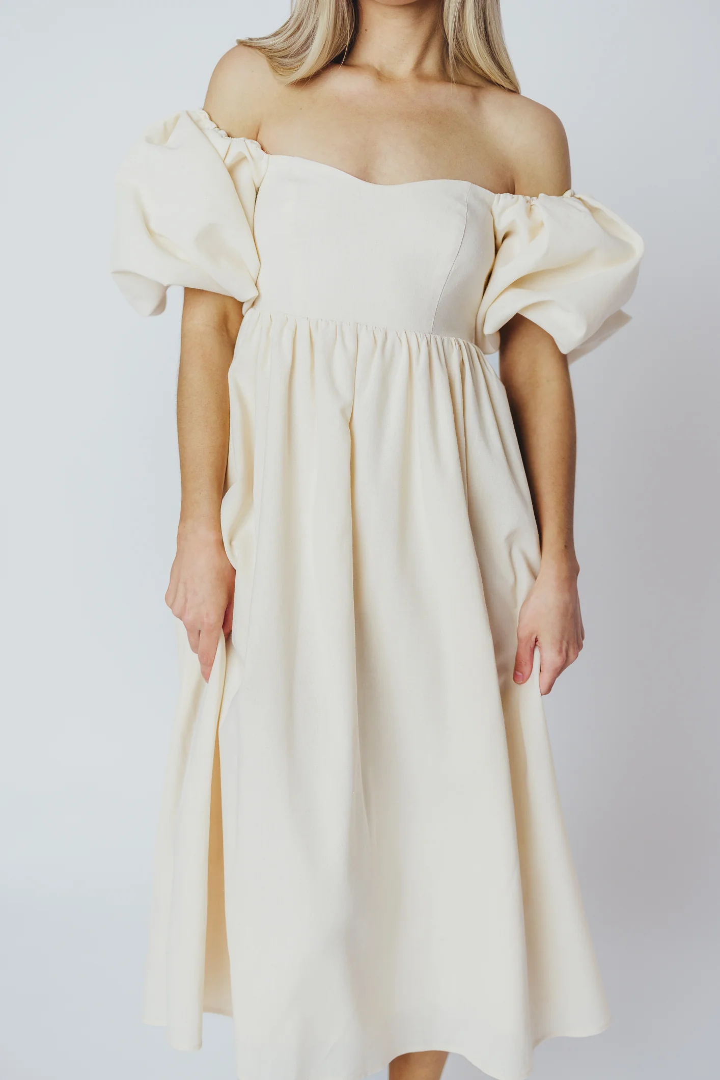 Hamilton Midi Dress in Ivory - Bump Friendly (S-XL) - Iieemm