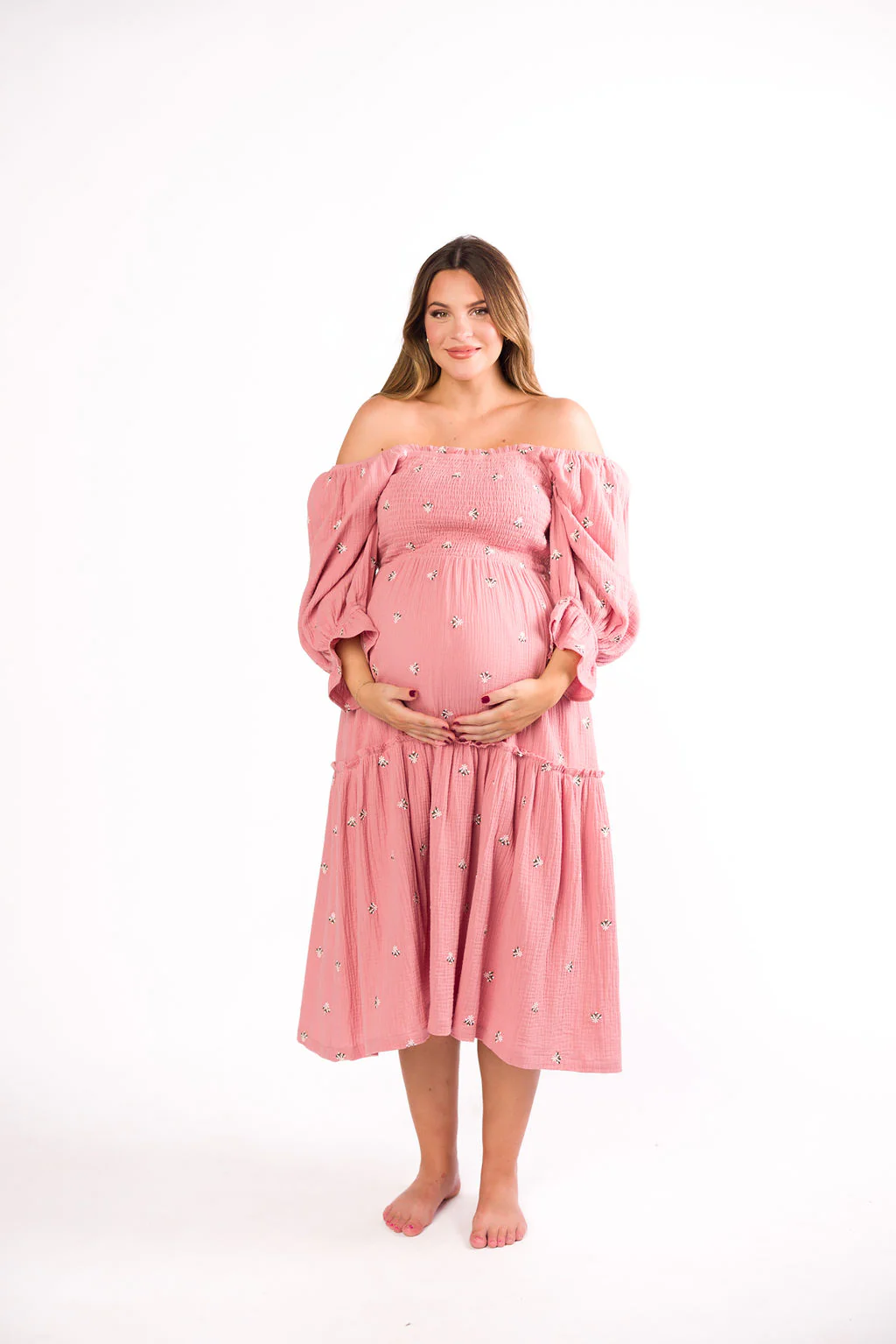 Evie Floral Maxi in Deep Rose - Bump Friendly - Iieemm