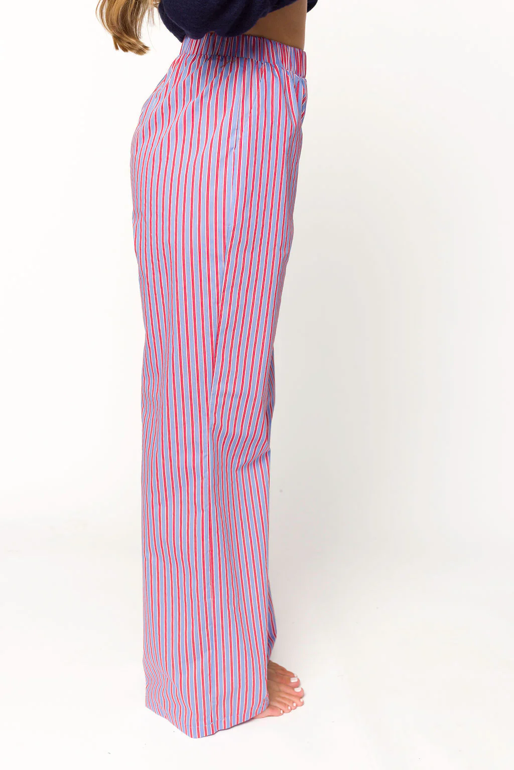Shea Striped Pajama Pants in Blue/Red - Iieemm
