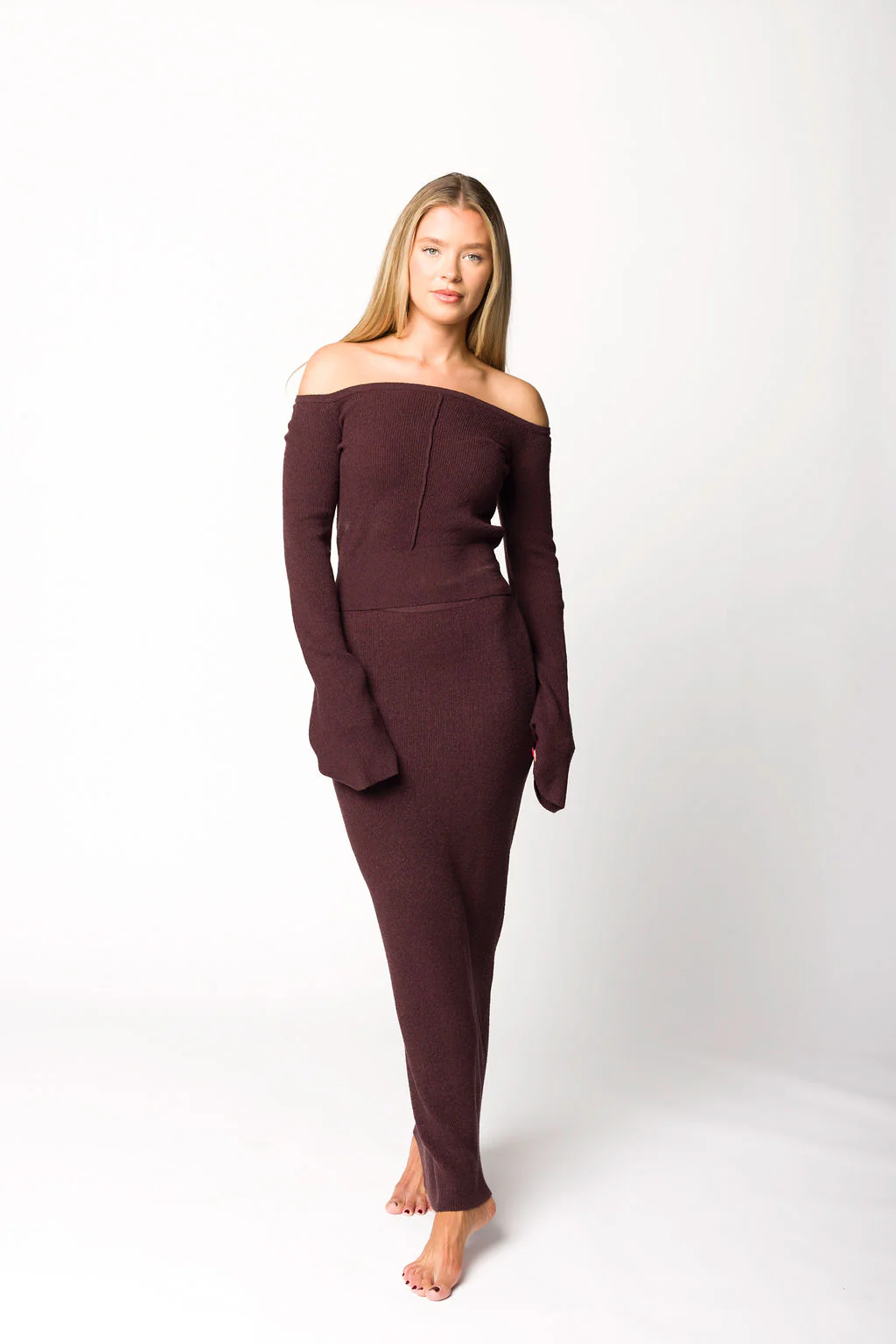 Bella Two Piece Sweater Set in Cabernet - Iieemm