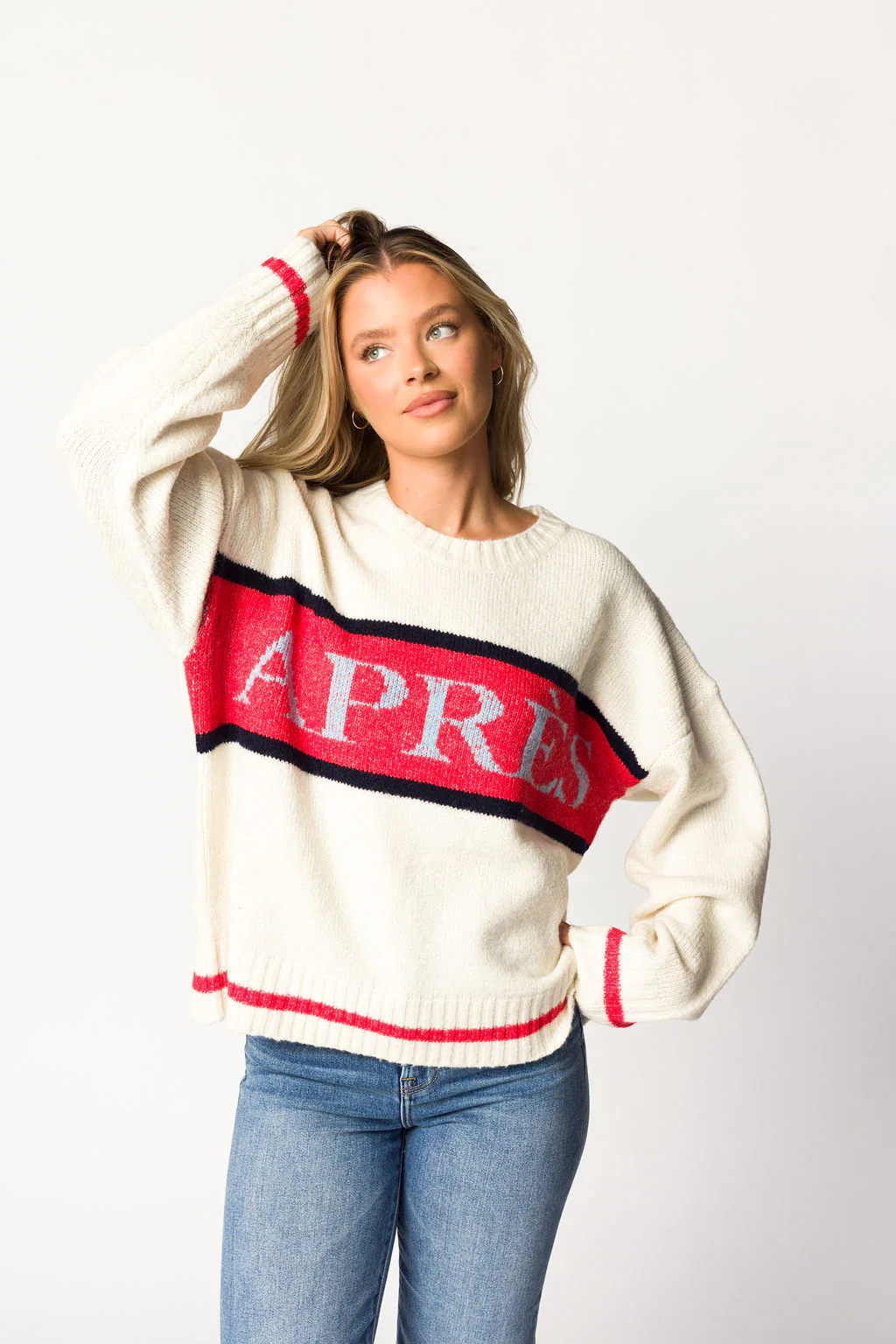 Apres Pullover Sweater Top in Cream - Iieemm