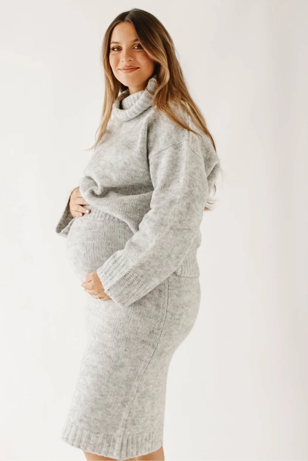 Robyn Knit Skirt in Heather Grey - Bump Friendly - Iieemm