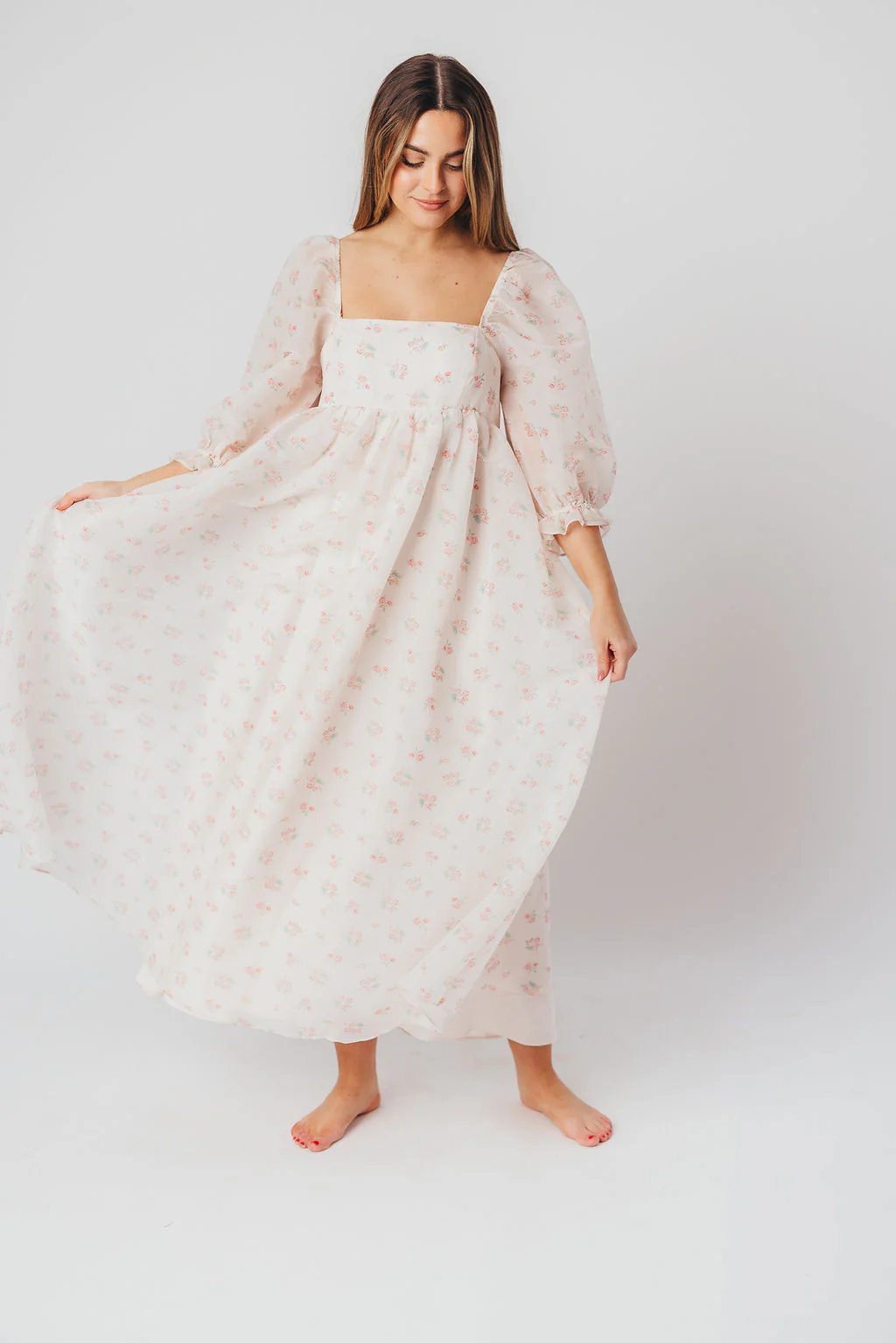 *New* Mona Maxi Dress with Smocking in Blush Floral - Bump Friendly & Inclusive Sizing (S-3XL) - Iieemm