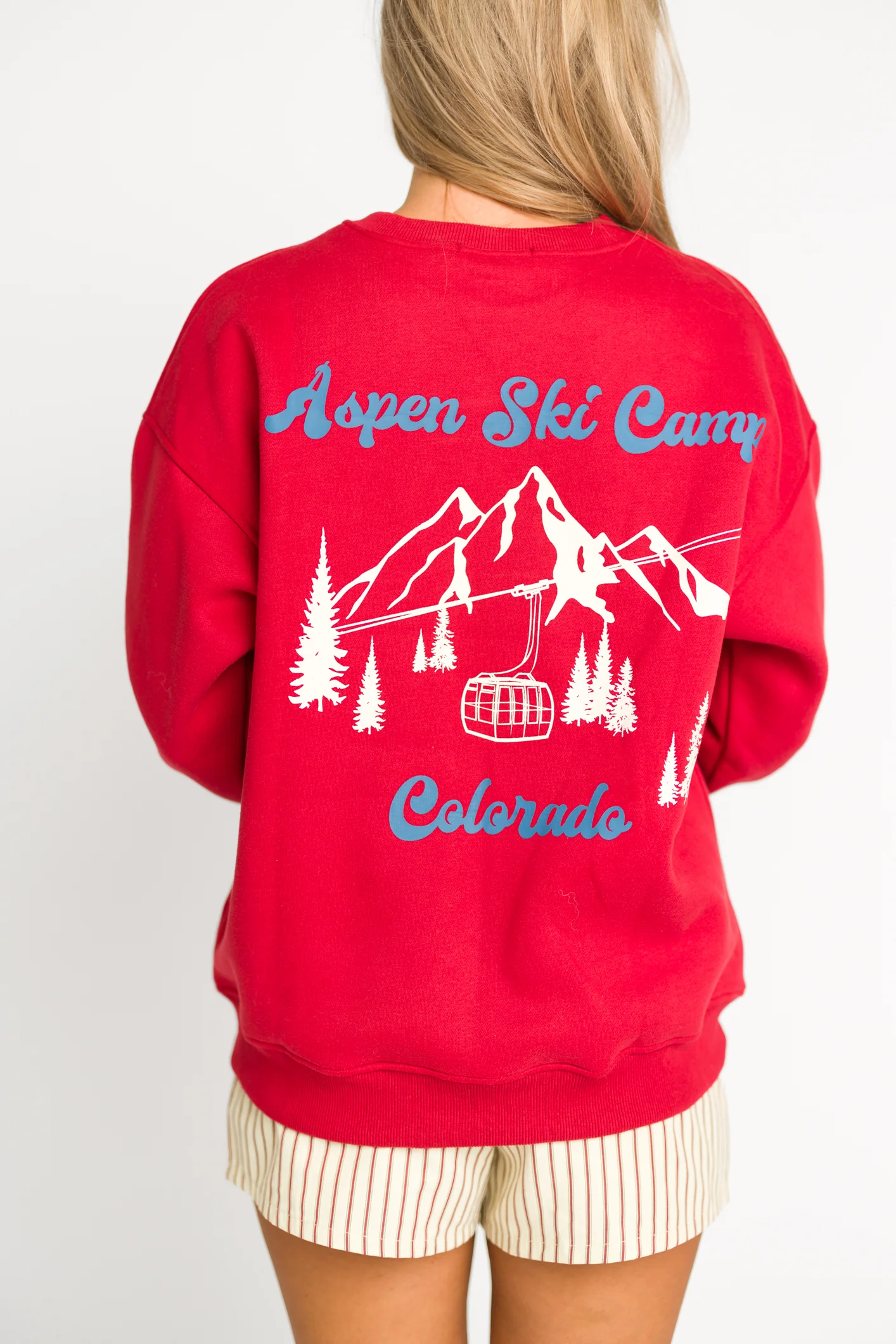 Aspen Ski Camp Sweatshirt in Cherry - Iieemm