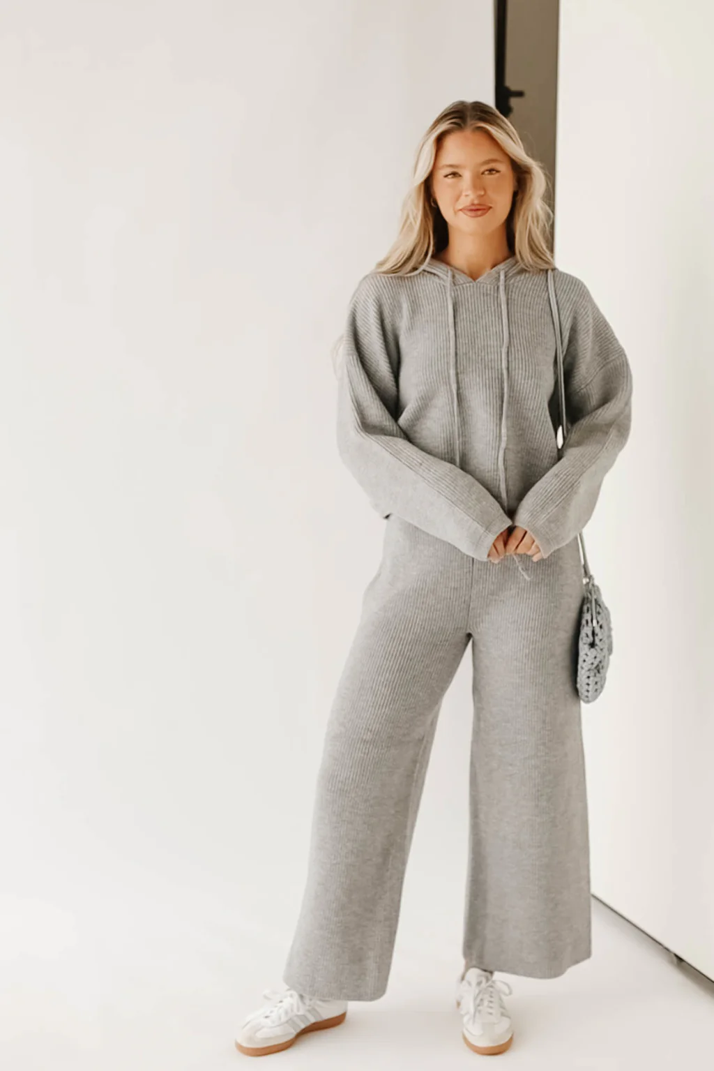 All I Need Hoodie Pullover and Pants Set in Light Grey - Iieemm