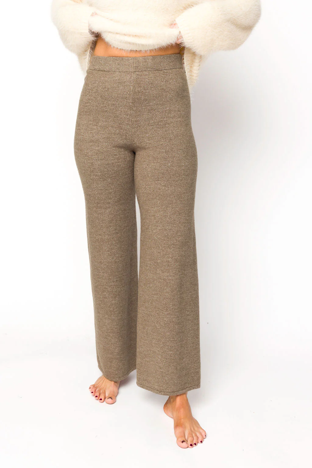 Owen Straight Leg Knit Pants in Field Grey - Bump Friendly - Iieemm