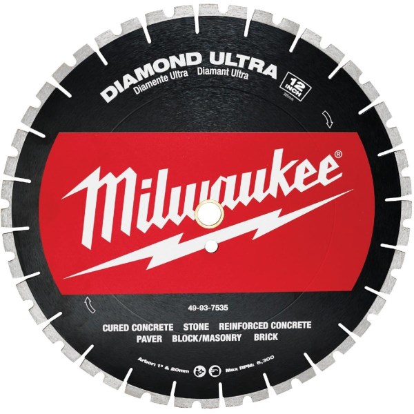 Milwaukee 12 In. Ultra Segmented Rim Dry/Wet Cut Diamond Blade - Iieemm