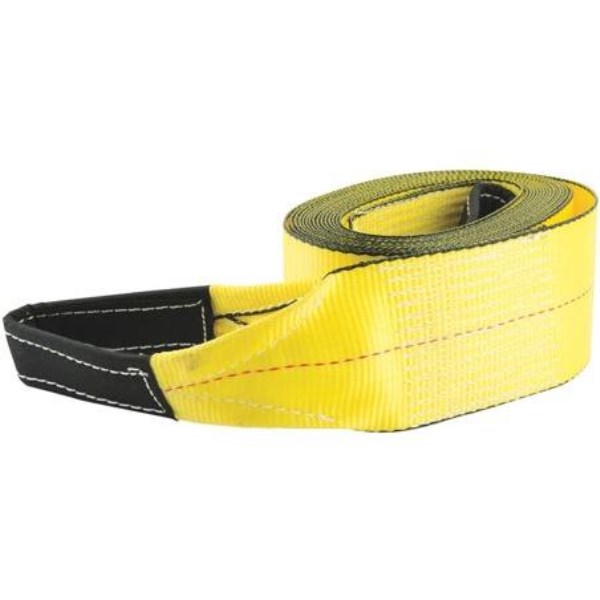 Erickson 3 In. x 30 Ft. 7500 Lb. Safe Work Load Polyester Tow Strap with Loops, Yellow - Iieemm