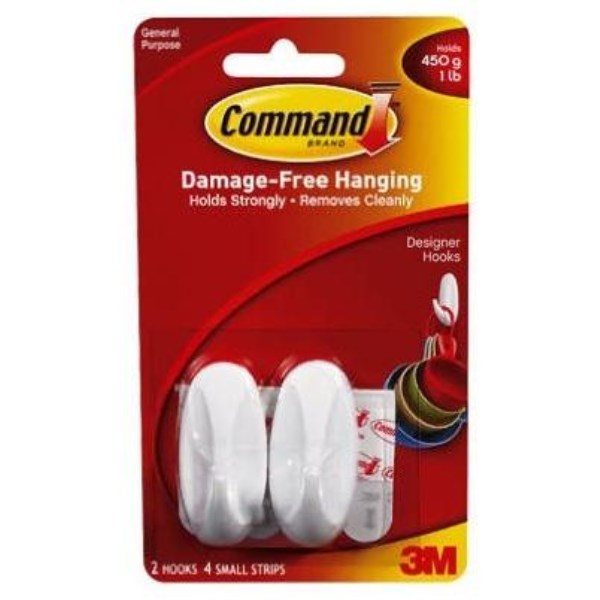 3M Command Small Utility Designer Adhesive Hook (2-Pack) - Iieemm