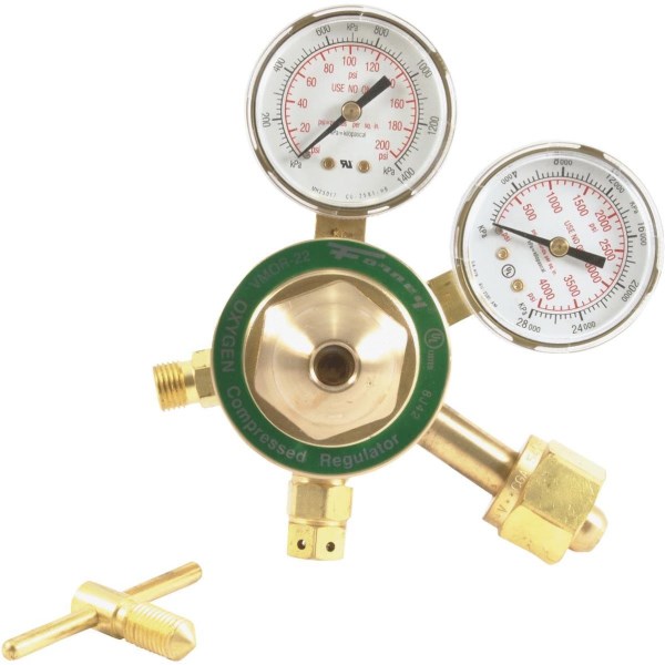 Forney Medium Duty Victor Compatible Forged Brass Body and Bonnets Oxygen Regulator - Iieemm