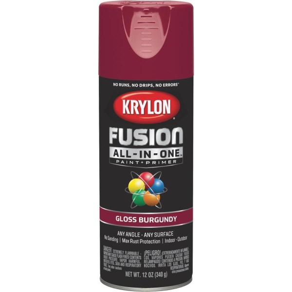 Krylon Fusion All-In-One Gloss Spray Paint & Primer, Burgundy - Iieemm