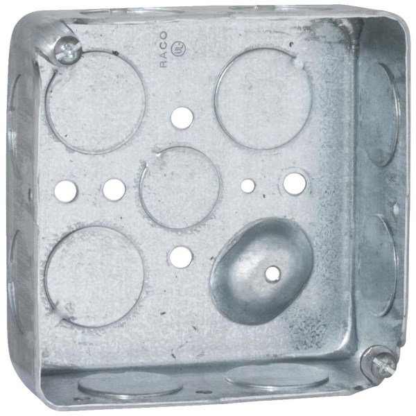 Raco Screw-On 4 In. x 4 In. Drawn Steel Square Box - Iieemm