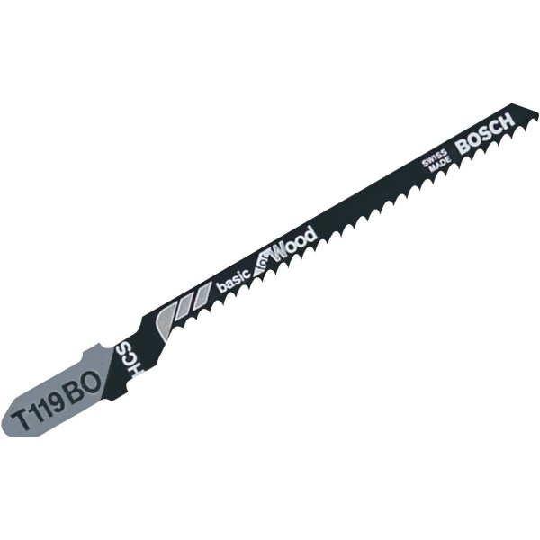 Bosch T-Shank 3-1/4 In. x 12 TPI High Carbon Steel Jig Saw Blade, Basic for Wood (5-Pack) - Iieemm