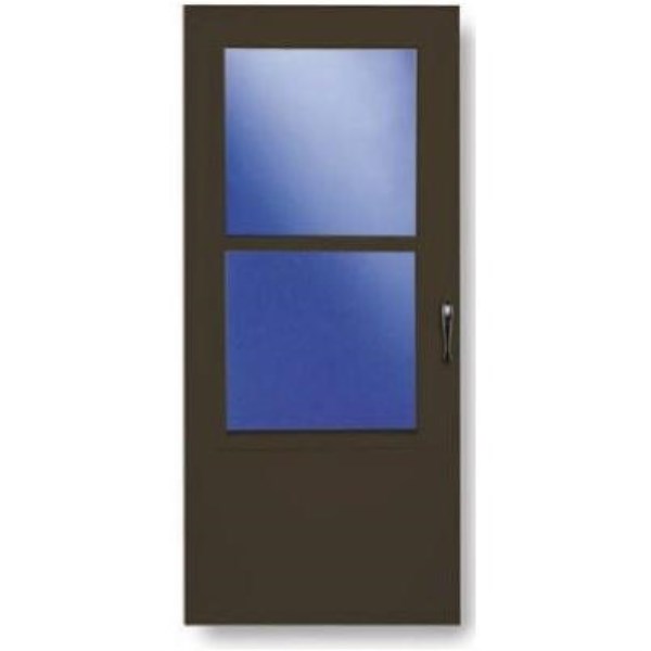 Larson Value-Core 32 In. W x 80 In. H x 1 In. Thick Brown Self-Storing Aluminum Storm Door - Iieemm
