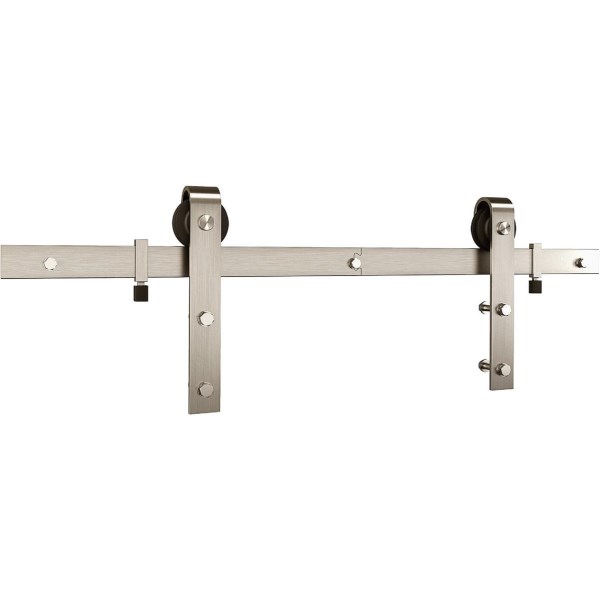 National 928 72 In. Satin Nickel Classic Interior Barn Door Kit (2-Piece) - Iieemm