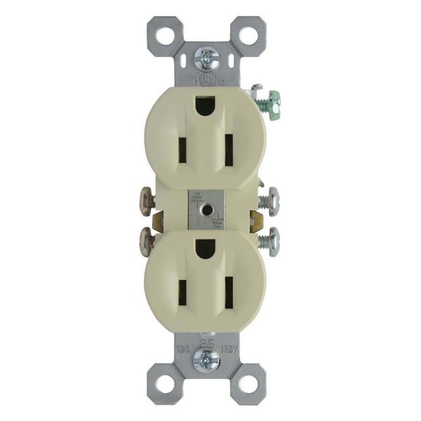 Pass & Seymour/Legrand 15-Amp 125-Volt Ivory Indoor Duplex Wall Outlet - Iieemm