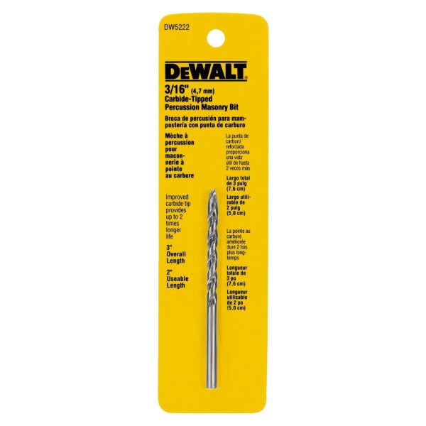 DEWALT 3/16 In. x 3 In. Masonry Drill Bit - Iieemm