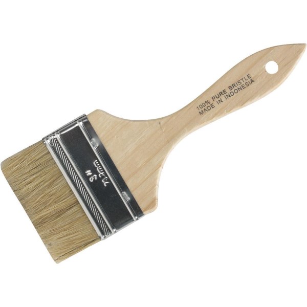 3 In. Flat Chip Wall Natural Bristle Paint Brush - Iieemm