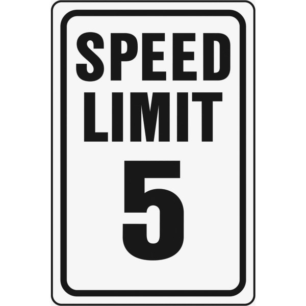 Hy-Ko Heavy-Duty Aluminum Sign, Speed Limit 5 - Iieemm