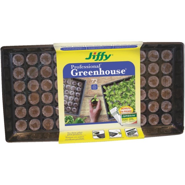 Jiffy Professional 72-Cell Greenhouse Seed Starter Kit with Superthrive - Iieemm