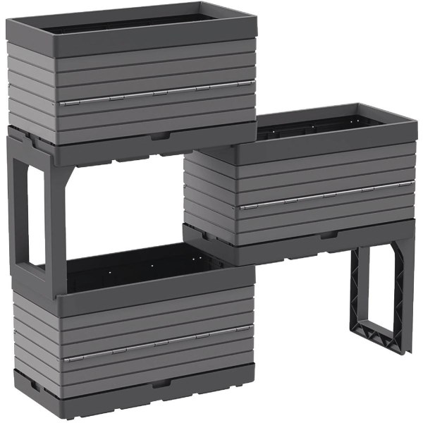 Southern Patio FlexSpace 11 In. W x 39 In. H x 44 In. L Gray Polypropylene Garden & Storage Set - Iieemm