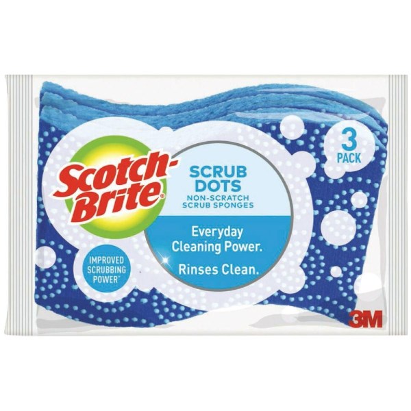 Scotch-Brite Scrub Dots Non-Scratch Scrub Sponge (3-Pack) - Iieemm