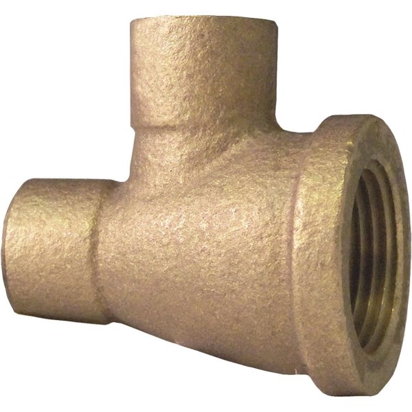 NIBCO 3/4 In. C x 1/2 In. F x 3/4 In. C Brass Low Lead Reducing Copper Tee - Iieemm