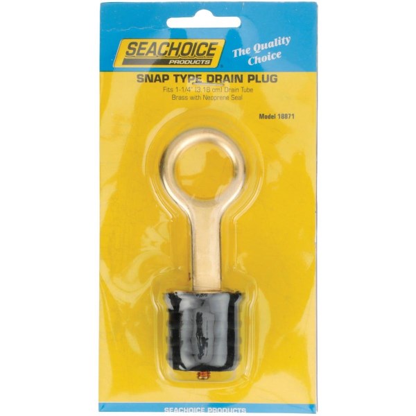 Seachoice Snap-Lock 1-1/4 In. Brass Drain Plug - Iieemm