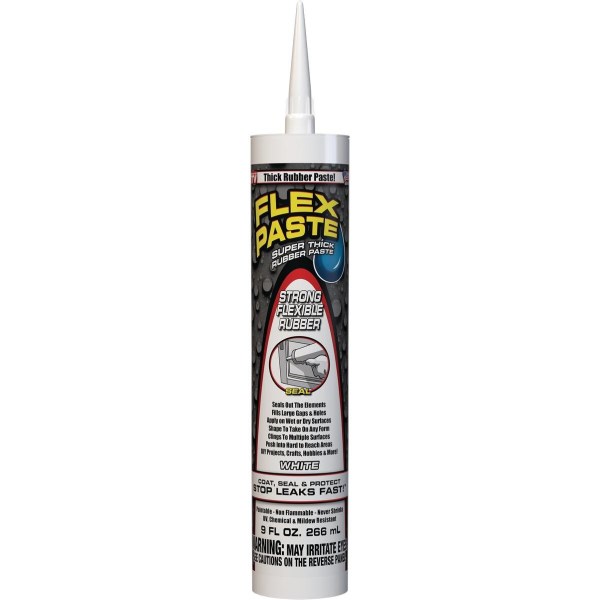 Flex Paste 9 Oz. Rubber Sealant, White - Iieemm