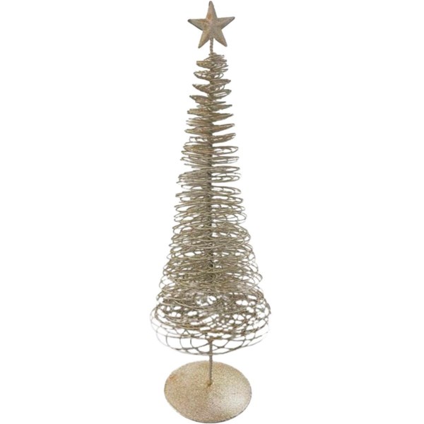 22 In. Champagne Gold Spiral Wire Christmas Tree - Iieemm