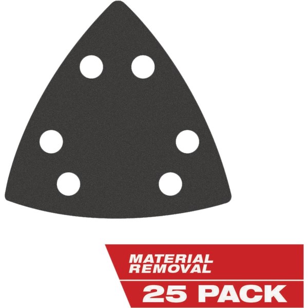 Milwaukee OPEN-LOK 3-1/2 In. Assorted Grit Triangle Sandpaper Variety Pack (25-Pack) - Iieemm