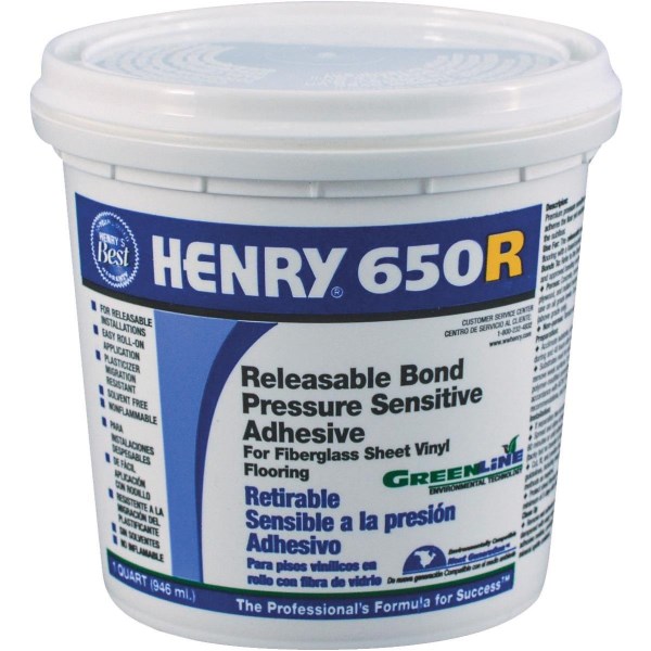 Henry Releasable Bond Pressure Sensitive Fiberglass Sheet Vinyl Floor Adhesive, Qt. - Iieemm