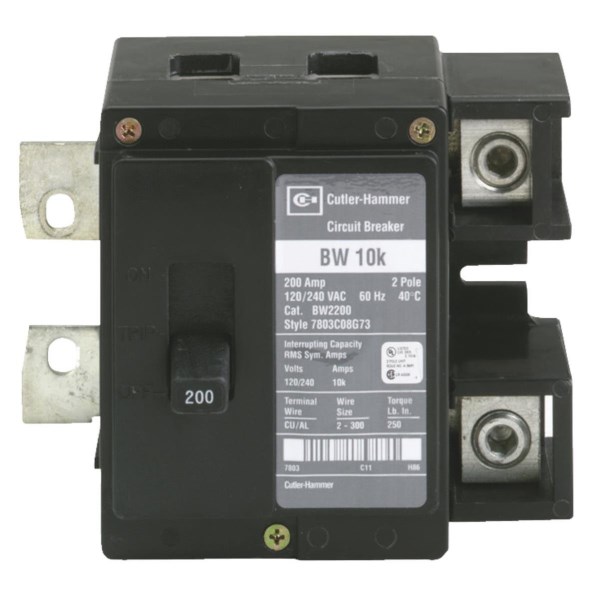 Eaton BW 200A Double-Pole Standard Trip Main Breaker - Iieemm