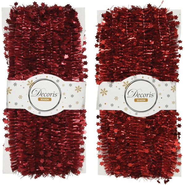 Decoris 11 Ft. Red & Oxblood Tinsel Garland - Iieemm