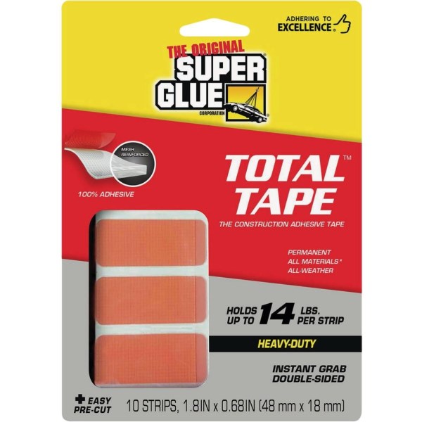 Super Glue Total Tape Pre-Cut Strip (10-Count) - Iieemm