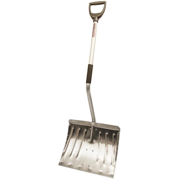 Rugg Back-Saver 18 In. Aluminum Snow Shovel with Steel Wear Strip and 37 In. Lite-Wate Aluminum Handle - Iieemm