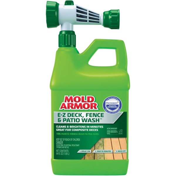 Mold Armor E-Z Deck, Fence & Patio Wash with Microban, 64 Oz. Hose End - Iieemm