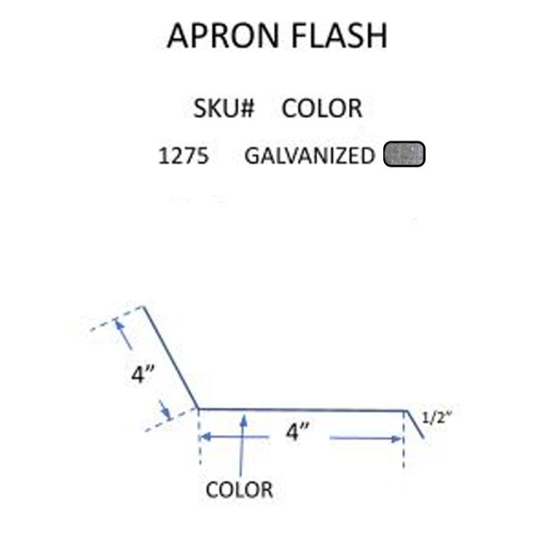 IVEY GALVANIZED 4″X4″X1/2″ APRON FLASH - Iieemm