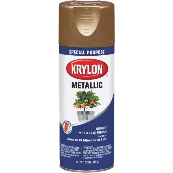 Krylon Metallic 12 Oz. Gloss Spray Paint, Brass - Iieemm
