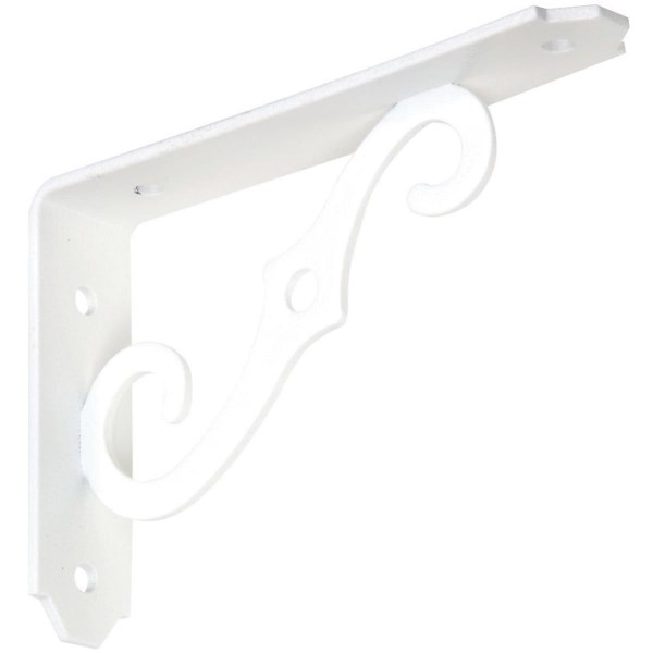 National 152 5 In. D. x 3-1/2 In. H. Antique White Steel Ornamental Shelf Bracket/Plant Hanger - Iieemm