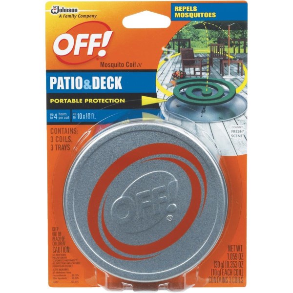 OFF! 4 Hr. Patio & Deck Mosquito Repellent Coil (3-Pack) - Iieemm