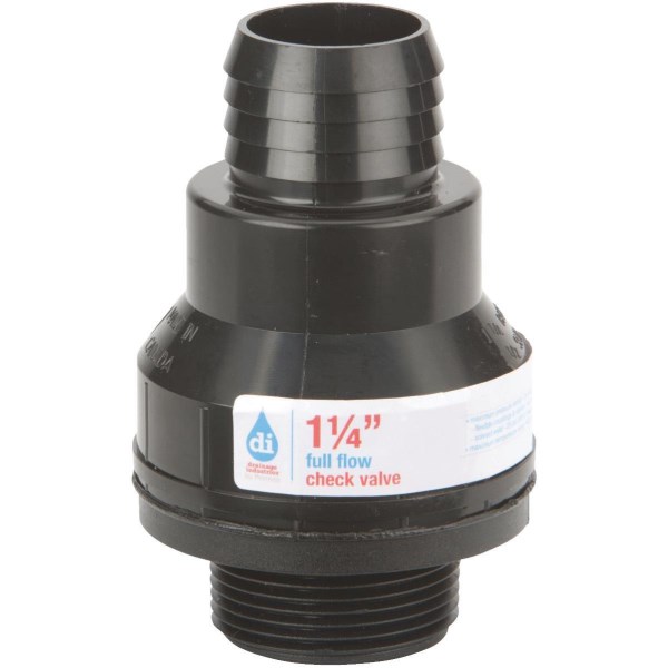 Drainage Industries 1-1/4 In. ABS Thermoplastic Full-Flow Sump Pump Check Valve - Iieemm